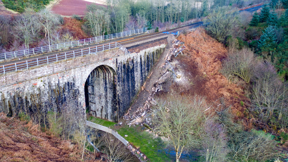 Bridge wall collapse