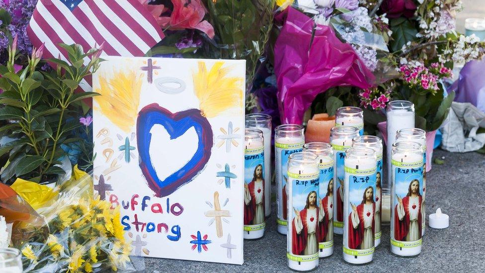 Aftermath of mass shooting at grocery store in Buffalo, New York