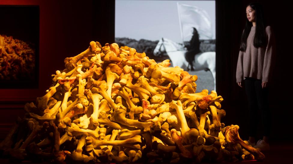 An installation from Marina Abramović's exhibition at the Royal Academy