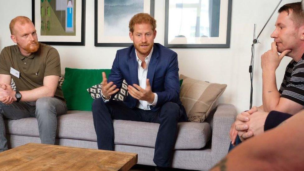 Prince Harry at former soldiers project