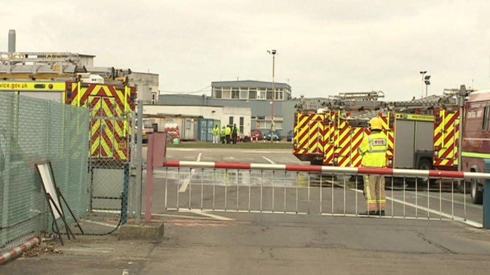 Fire crews at Norwich Airport