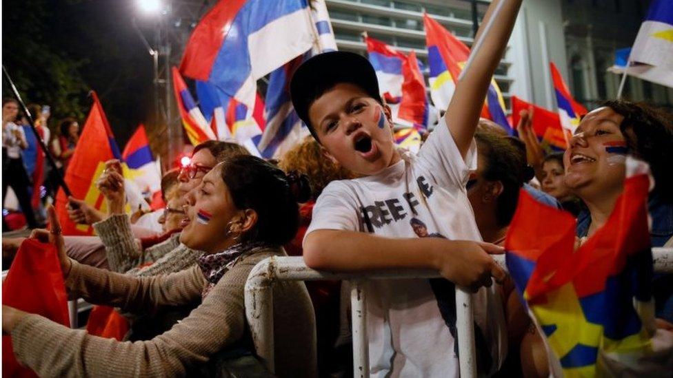 Supporters of Uruguay's presidential candidate Daniel Martinez react, in Montevideo, Uruguay October 27, 2019