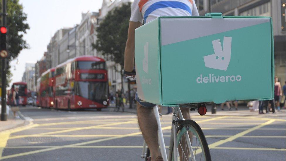 A Deliveroo rider