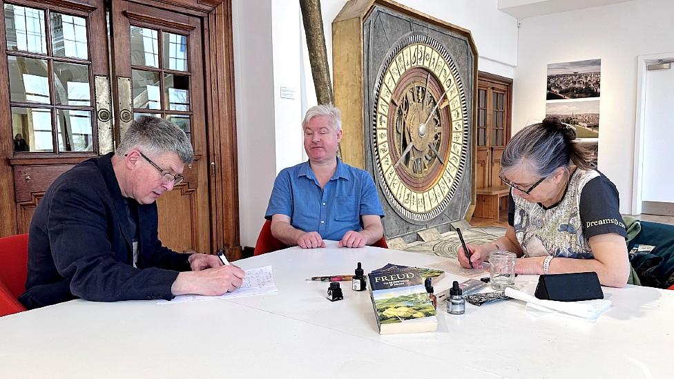 Prof Mark Blagrove with Neil Prior and Dr Julia Lockheart