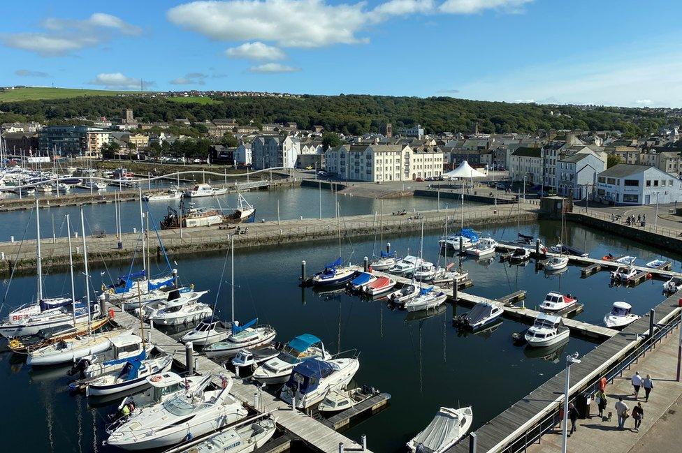 View down over the marina at Whitehaven