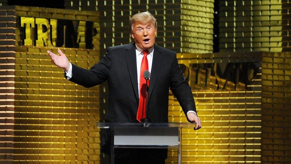 Donald Trump performs onstage at the Comedy Central Roast Of Donald Trump at the Hammerstein Ballroom on March 9, 2011 in New York City.