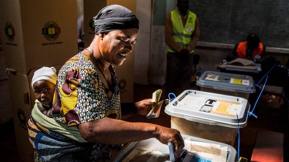 A voter in Mbare, Harare, Zimbabwe