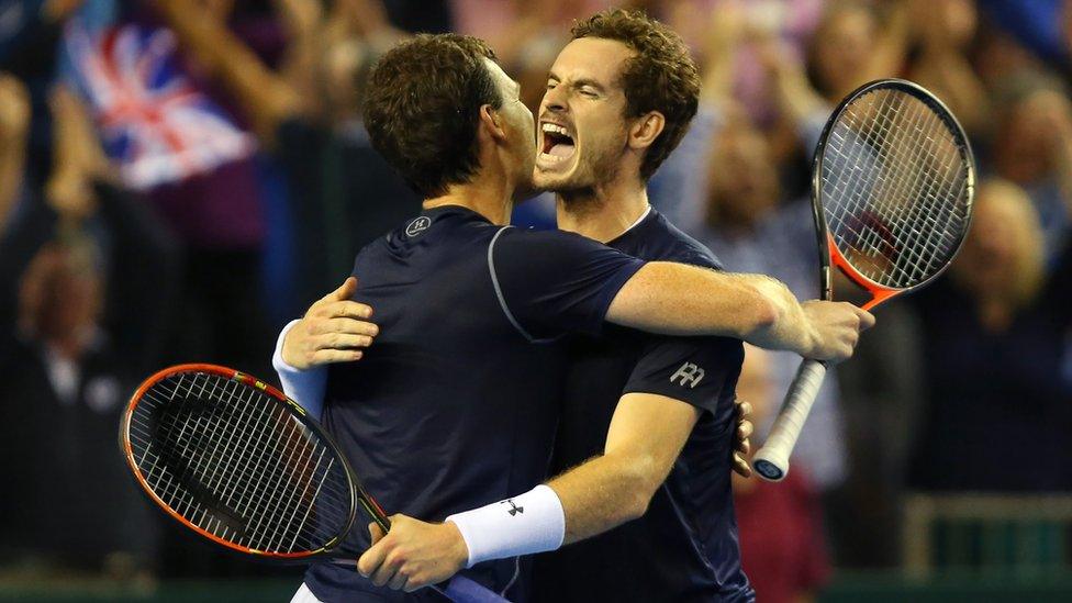 Jamie and Andy Murray beat Australia in doubles match