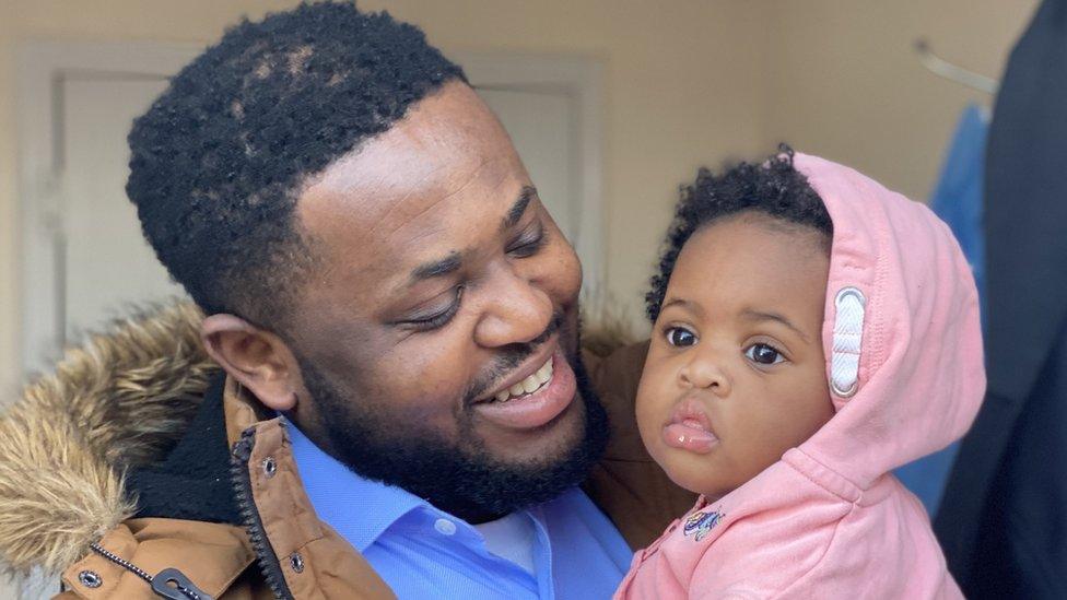 Ernest Boateng with his daughter Mary