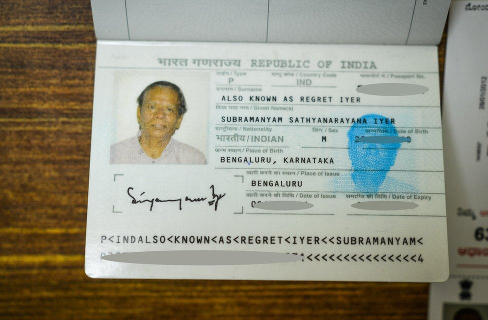 Mr Iyer's passport