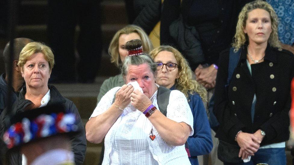 People view lying-in-state in Westminster Hall