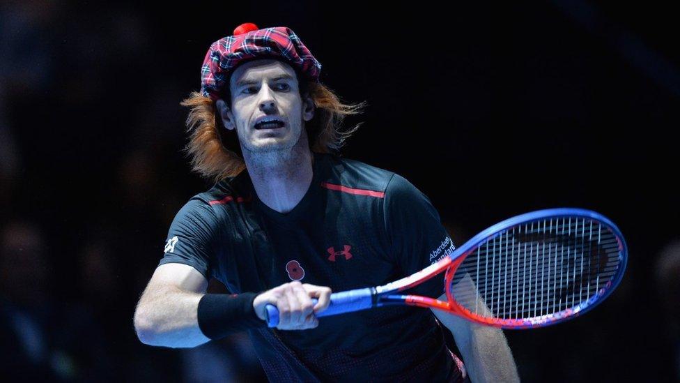 Andy Murray wearing tartan hat