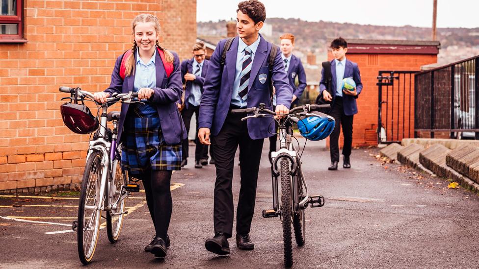 Pupils in school uniform