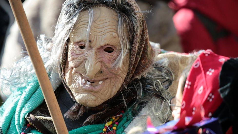 Somebody dressed up as La Befana in Italy