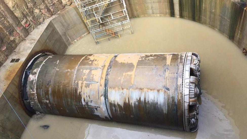 'Mary' the tunnel boring machine at the Paull shaft