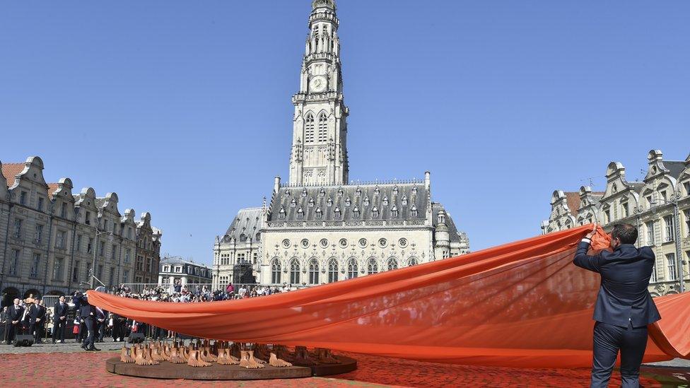 Art installation Victory Medal-Poppy of Peace unveiled in Arras, France (9 April)