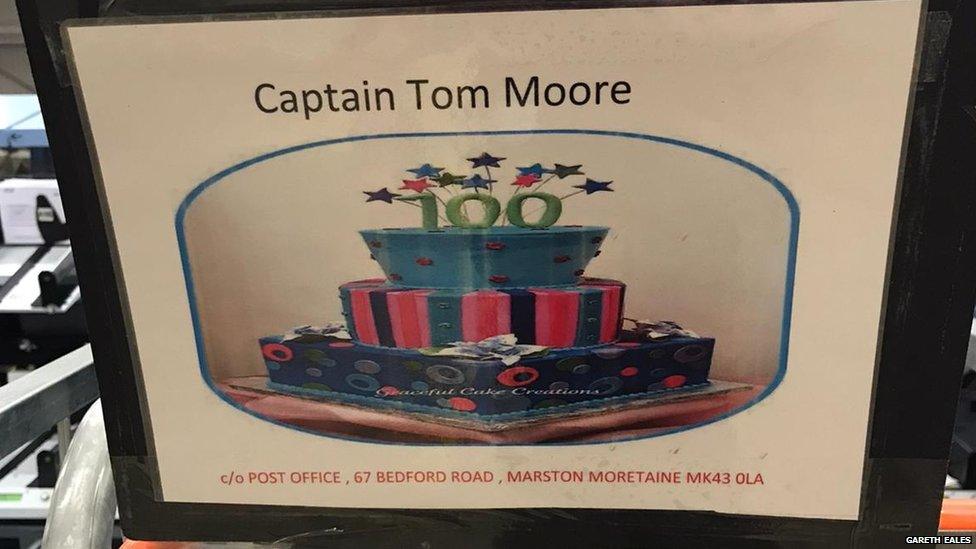 Post office sorting line for Captain Tom Moore