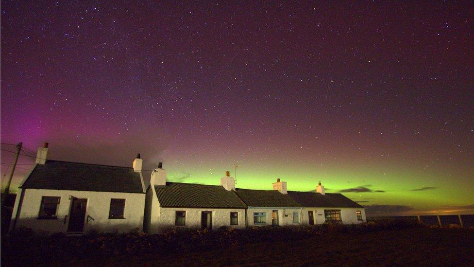 The Northern Lights over Swnt, in the village of Moelfre, Anglesey, by Bleddyn Jones-Pearson.