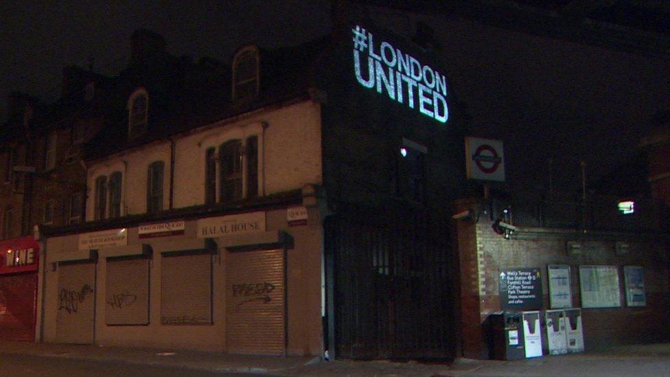 London United sign in Finsbury Park