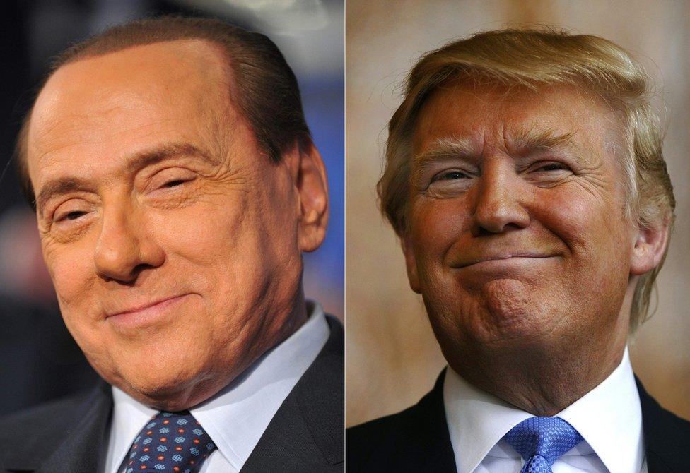 Silvio Berlusconi (L) and Donald Trump (composite image)