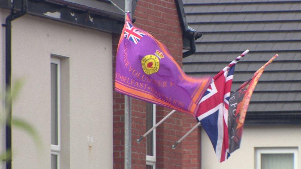 UVF flag flying in Cantrell Close