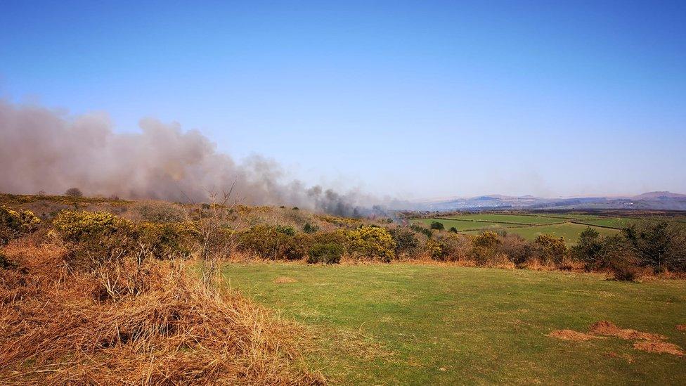 Gorse fire on Dartmoor