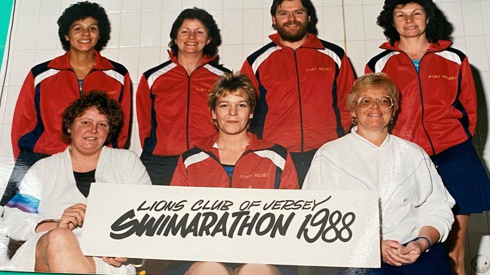 Fort Regent Jersey Swimarathon team in 1988