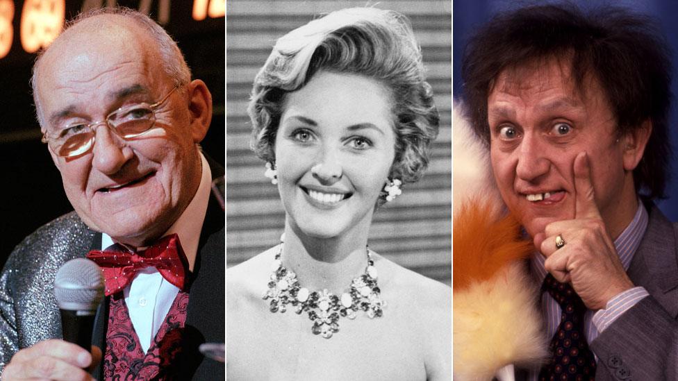 Jim Bowen. Katie Boyle and Ken Dodd