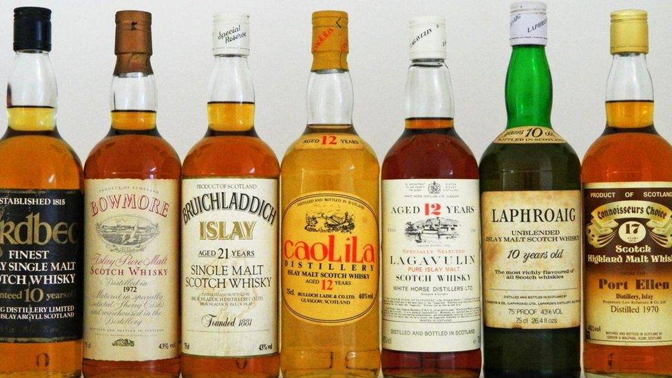 Whisky from the island of Islay, including a 1970 bottle from the “silent” distillery of Port Ellen