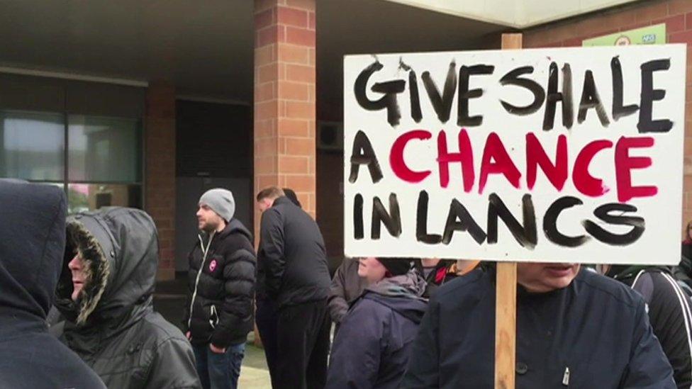 Pro-fracking supporters attended the hearing