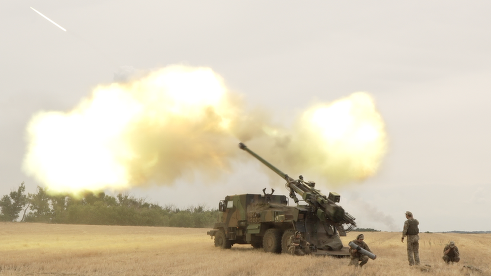 A French manufactured Caesar in operation in eastern Ukraine