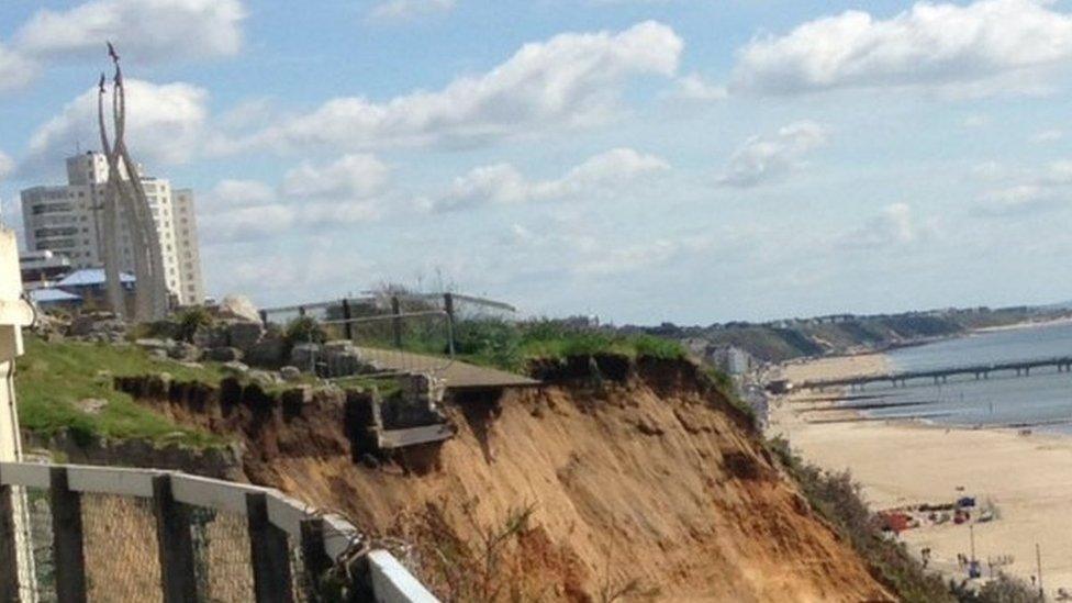 The landslip at East Cliff