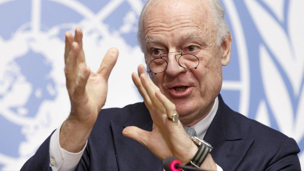 UN Special Envoy of the Secretary-General for Syria Staffan de Mistura informs the media on the Intra-Syrian Talks