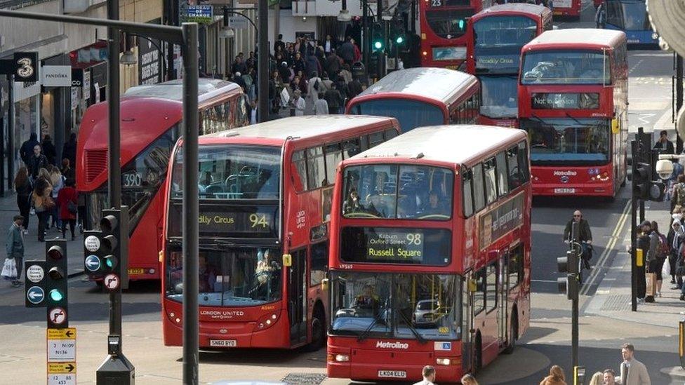 Buses on Oxford Street