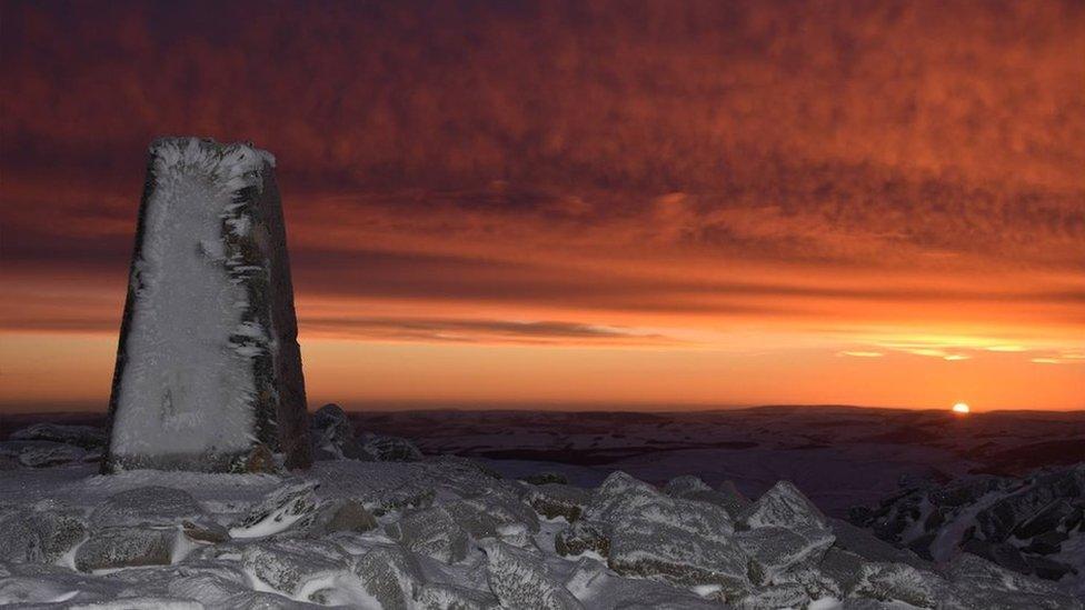 Pumlumon Fawr in the Cambrian Mountains at dawn