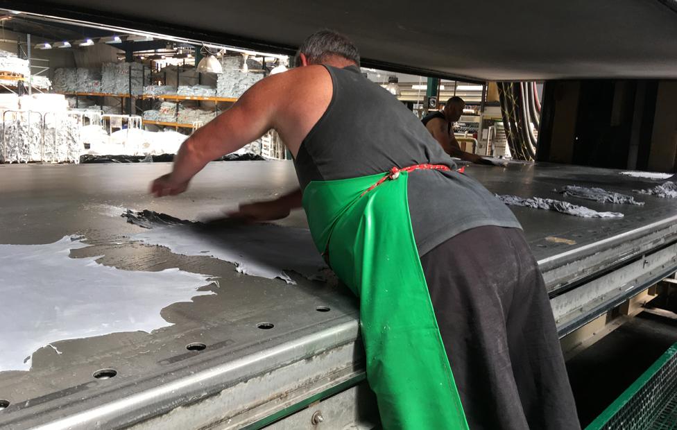 Drying leather at Pittards