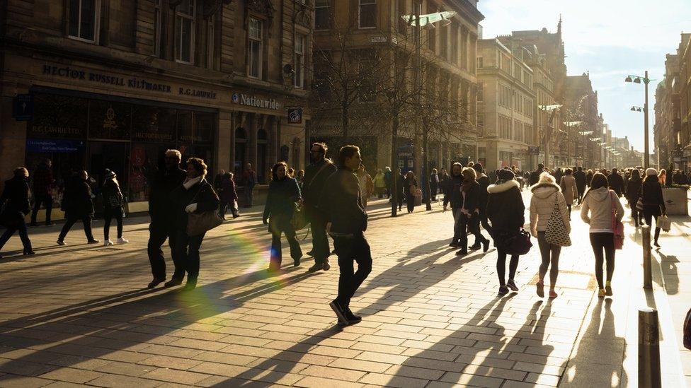 People in Glasgow street