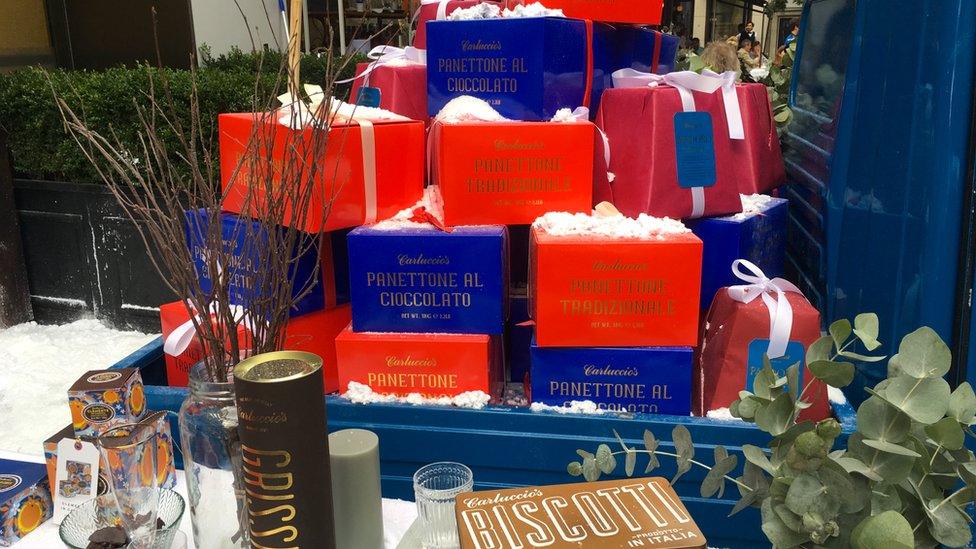 Boxes of panettone