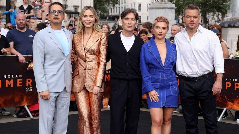 Robert Downey Jr, Emily Blunt, Cillian Murphy, Florence Pugh and Matt Damon attended a London photocall on Wednesday ahead of Thursday's UK premiere of Oppenheimer