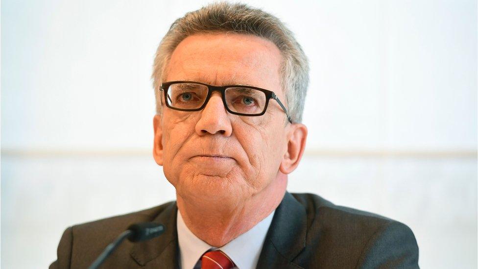 Thomas de Maiziere at a news conference, 19 August 2016