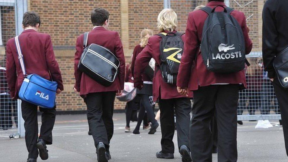 Pupils walking to school