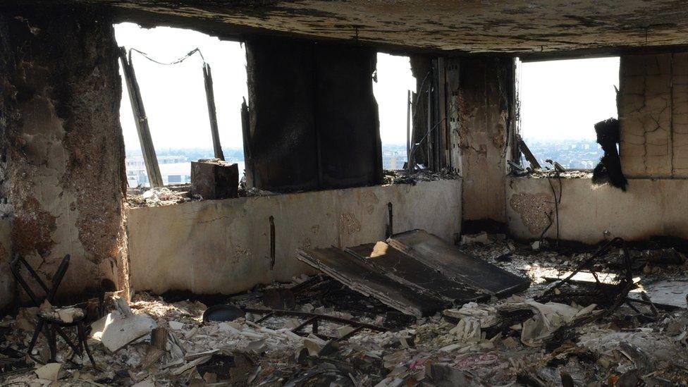 Inside Grenfell Tower after the blaze