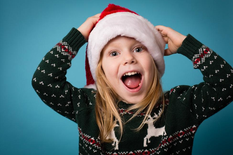 Child in Christmas jumper