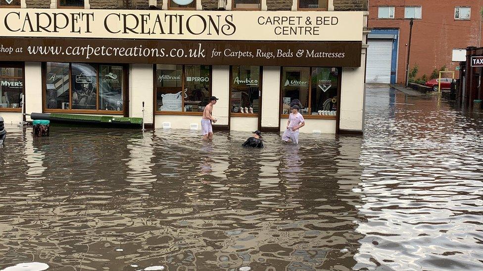 Carpet shop flooded