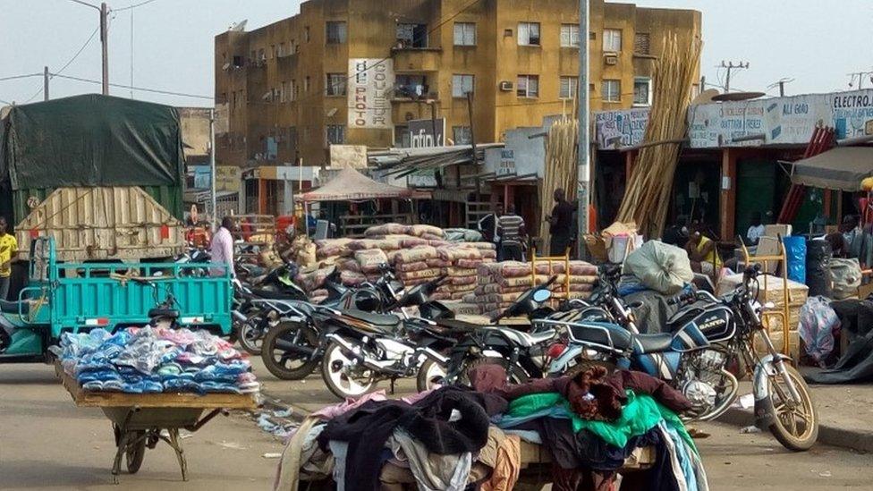 Street scene in Bouake in Ivory Coast where calm returned after a mutiny by soldiers over pay, 8 January 2017