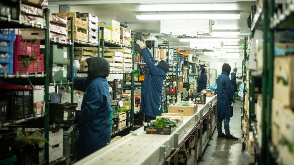 Food delivery in London warehouse