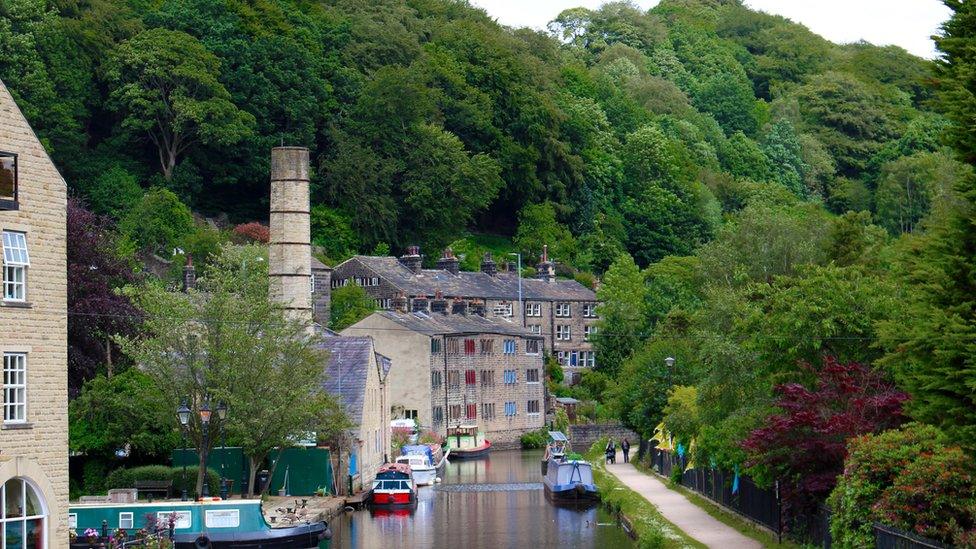 View of the River Calder in Hebden Bridge