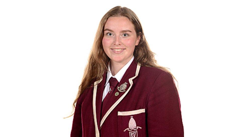 Jeni Larmour in school uniform