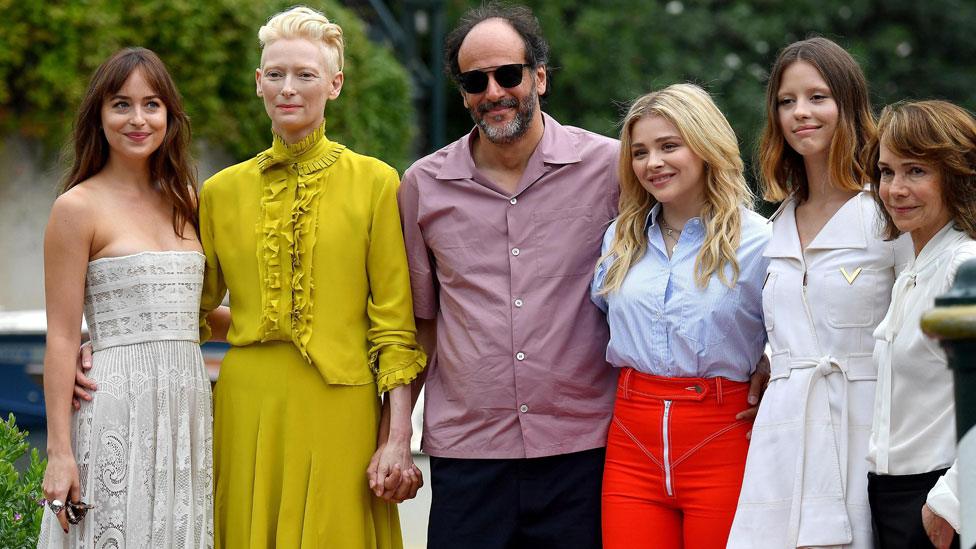 Dakota Johnson, Tilda Swinton, Luca Guadagnino, Chloe Grace Moretz, Mia Goth and Jessica Harper