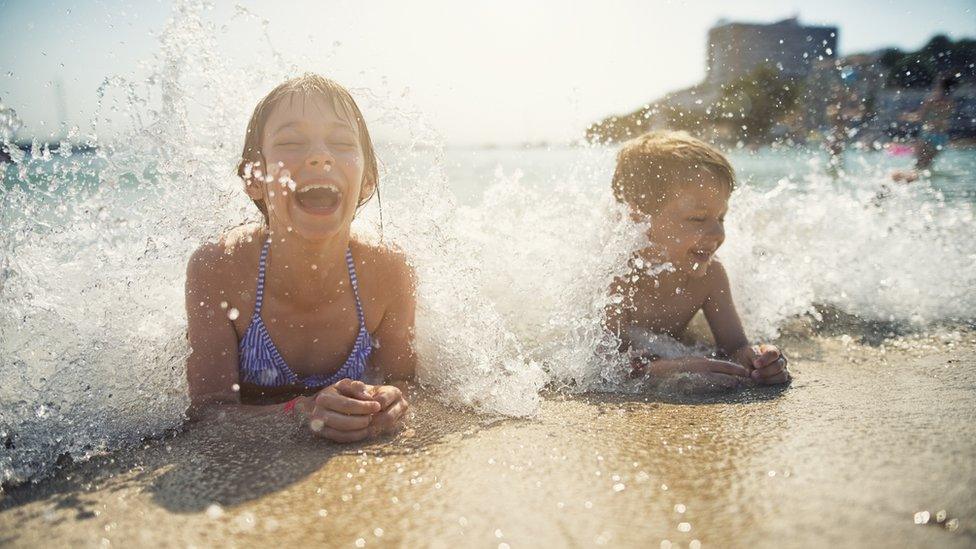 kids on beach